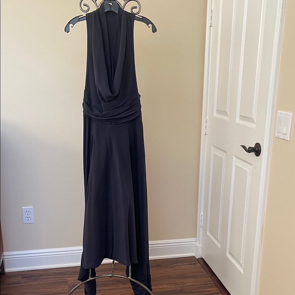 Catherine Malandrino Black Draped Maxi Dress
